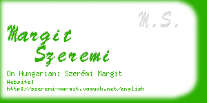 margit szeremi business card